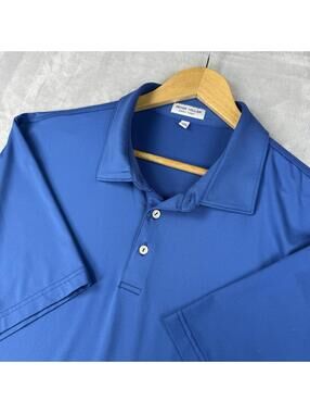 Peter Millar Summer Comfort Polo Shirt Blue Golf Performance Men Size XXL Preppy